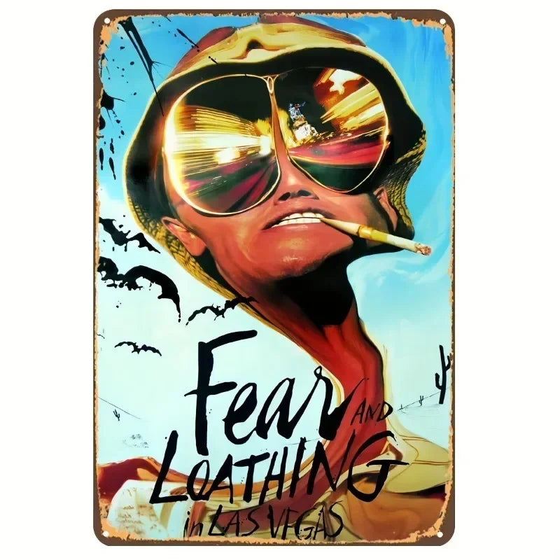 1PC Halloween Metal Sign Horror Movie Theme Shabby Iron Painting Tin Signs Wall Art Man Cave Film Theater Club Home Decoration