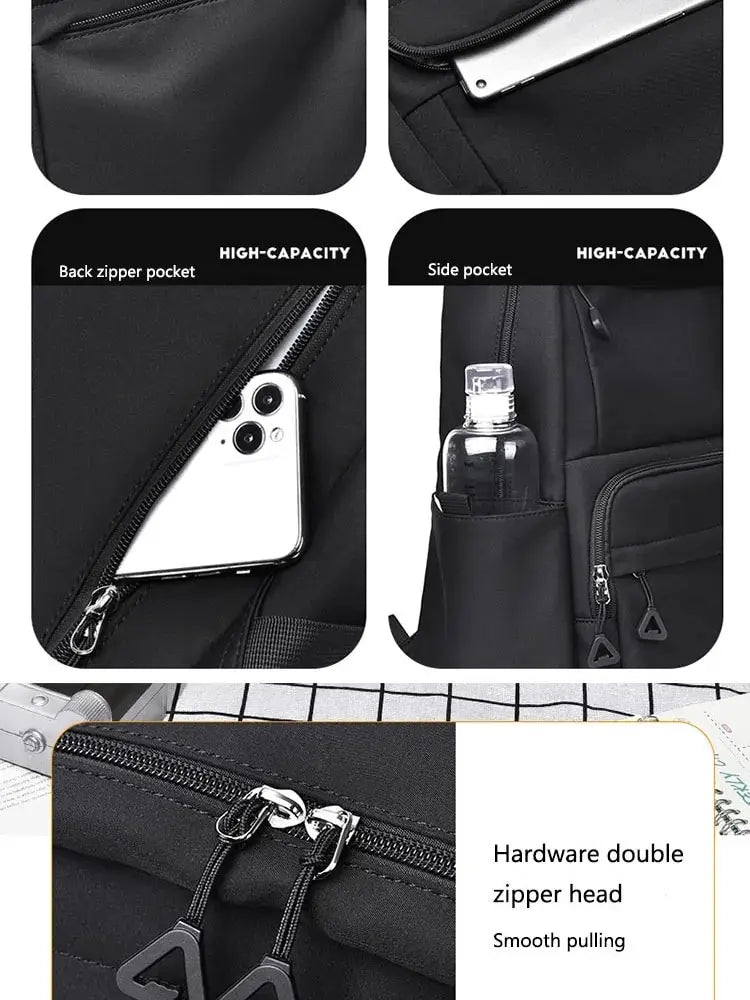 A New 14-inch Casual Simple Student Backpack Large Capacity Children's Schoolbag School Travel Unisex Laptop Backpack