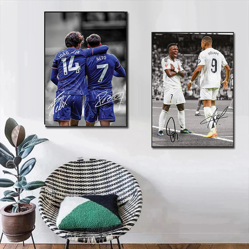 Popular Football Player Soccer Sports Star Posters and Prints Canvas Printing Wall Art Picture for Living Room Home Decor Gifts