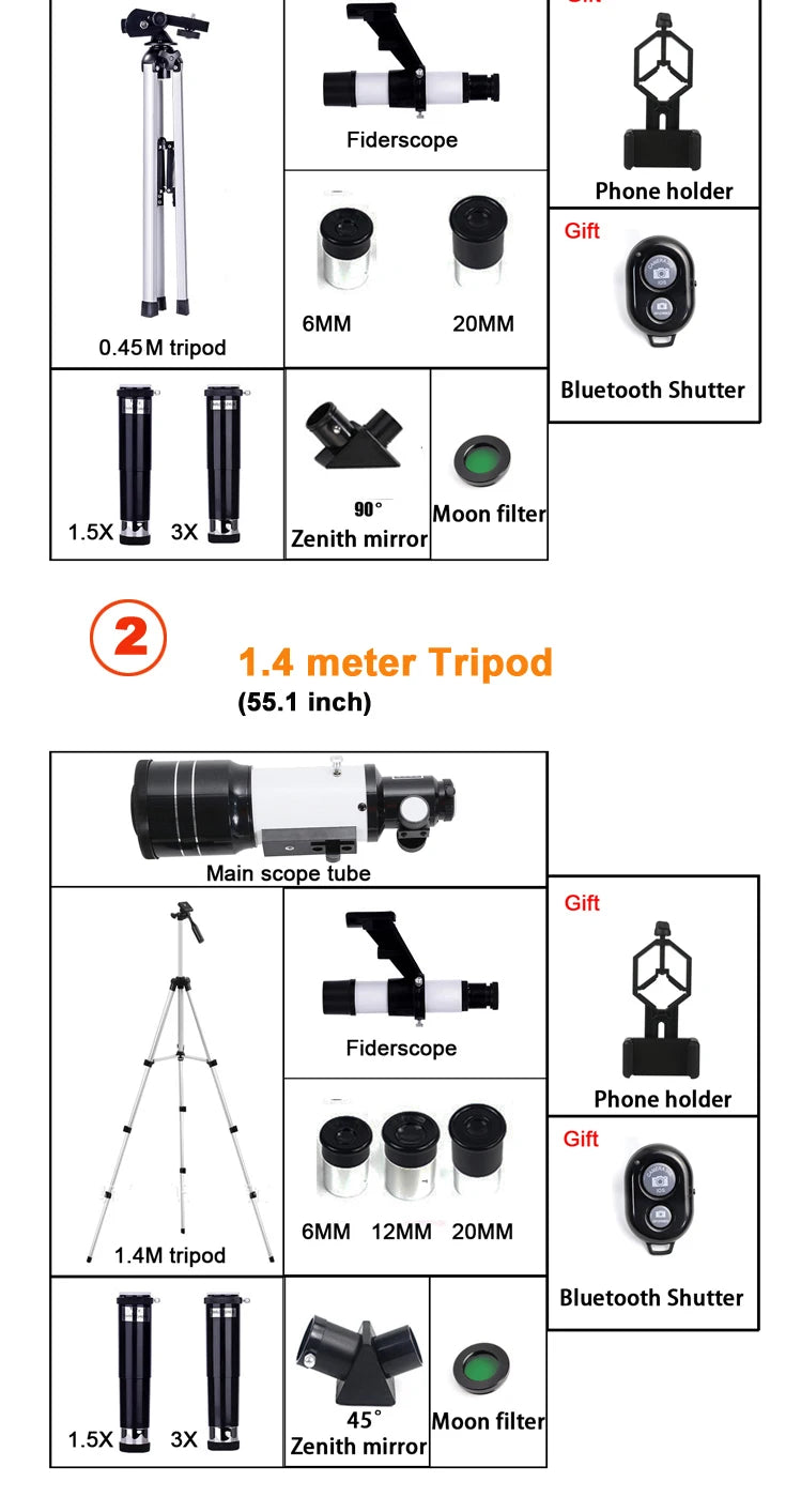 Professional Astronomical Telescope F30070 Monocular 150 Times Zoom HD Night Vision  View Moon Star  AZM70300 Stargazing