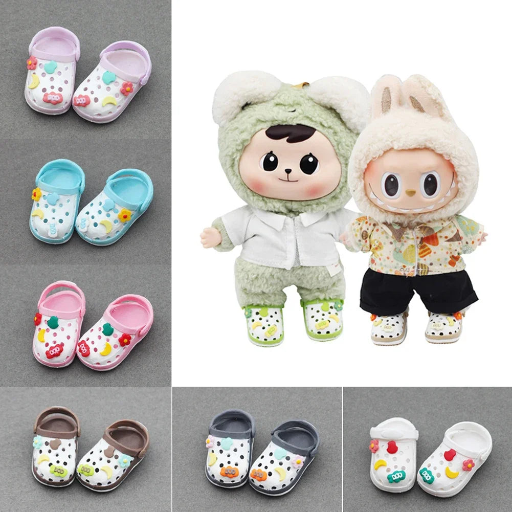 For LABUBU 3.0 Slipper Shoes Suitable for 17cm Cotton Dolls Shoes Boots Toys Casual Sports Shoes Dolls Accessories DIY Doll Toys