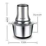 800W 3L Electric Meat Grinder Multifunction Food Processor Stainless Steel Kitchen Grinder Vegetable Chopper Slicer Machine Home