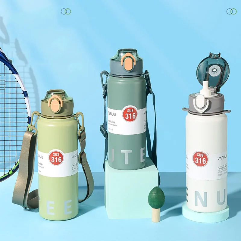 Stainless Steel Thermo Bottle Thermal Water Bottle Large Capacity Tumbler Portable Cold Hot Drinks Thermos Cup Fitness Cold Hot