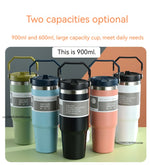 20oz/30oz Thermal Water Bottle With Straw Stainless Steel Car Coffee Mug Keeps Cold and Heat Thermal Mug Tumbler Vacuum Flasks