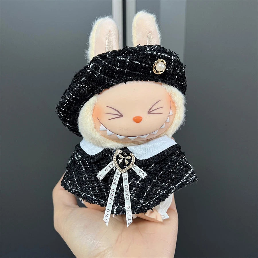 Sweet Princess Style Doll's Cloth for Labubu 17cm The Monster Outfit Accessories Clothing DIY Kids Gift High-quality Dress Cloak