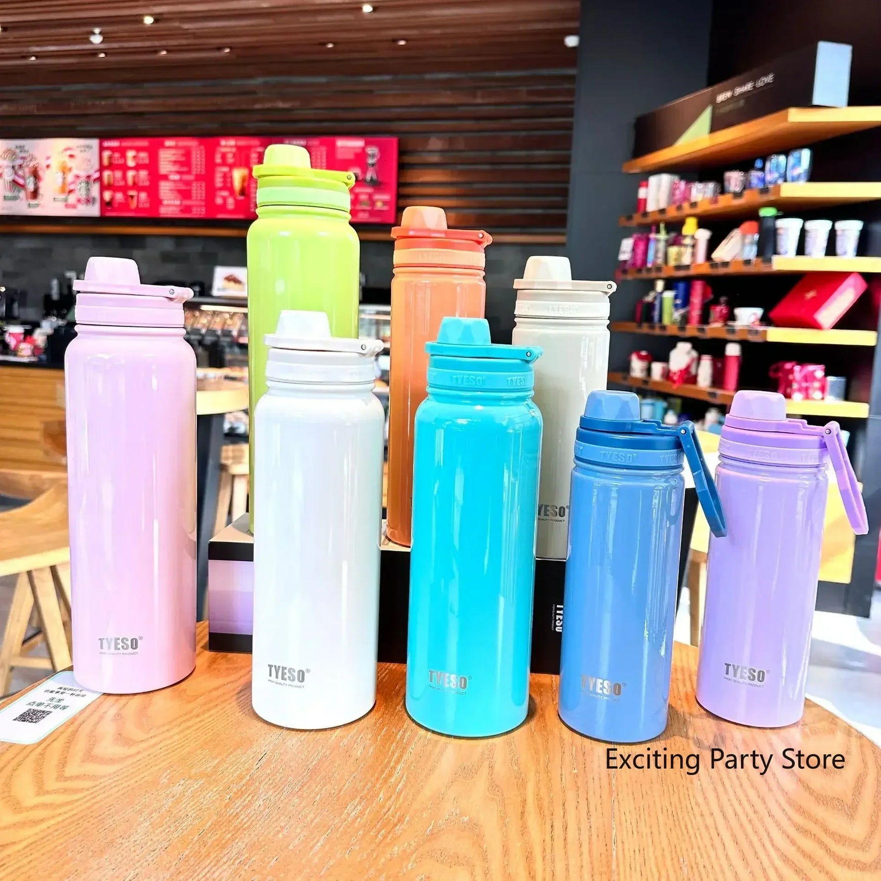 Tyeso Thermos Bottle Portable Sport Vacuum Flask Travel Stainless Steel Thermal Water Bottle Keeps Cold and Heat Thermal Mug