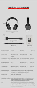 Xiaomi Wireless Headset HiFi Headphones with Mic Foldable Over Ear Bluetooth 5.0 Headphone Support TF Card/FM Radio for Phone PC