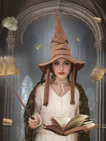 Fashion Movies Witch Wizard Hat Sorting Hat Leather Halloween Party Props Dress Up Hat Men Cosplay Costume Accessories