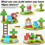 Magnetic Building Blocks Stacking Construction Set STEM Sensory Toys for Mine World Kids Boys Girls Ages 3+ DIY Magnet Cube Gift