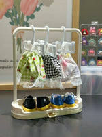20cm Bjd Doll Clothes Storage Rack Shoe Display Rack Doll Mini Labubu Clothes Hanger Storage Box Clothes Support Rack Kids Gift