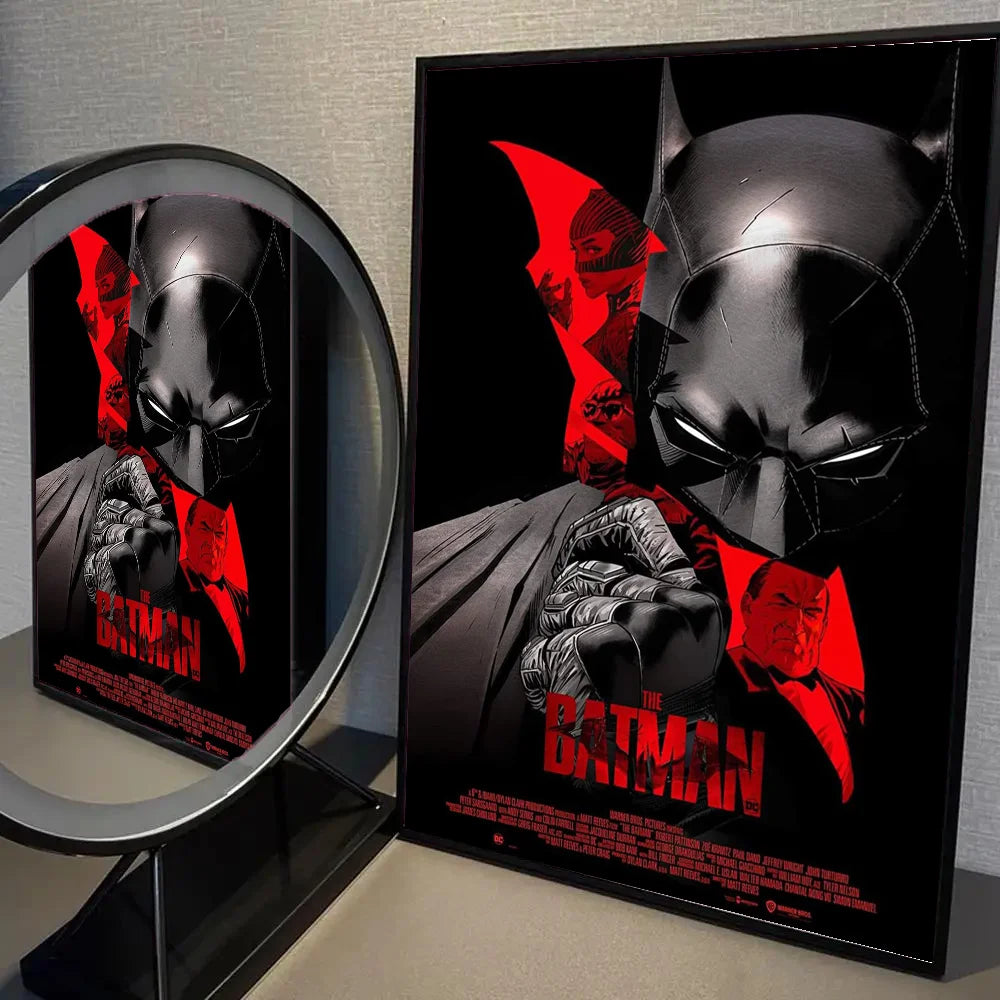 1oc Batmans Movie Poster Self-adhesive Art Waterproof Paper Sticker Coffee House Bar Room Wall Decor