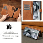 2 In 1 Magnetic Leather Case for Samsung Galaxy S25 Ultra S24 Plus S23 + S25Ultra S25U Wireless Charging Card Slot Phone Cover