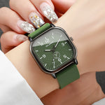 Fashion Square Women's Watch Casual Silicone Strap Quartz Watches Sports Wristwatch For Men Women Students（Without Box）