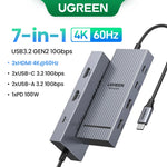 UGREEN Dual HDMI USB-C HUB 8K 4K HDMI Adapter 10 in 1 Splitter with RJ45 USB3.0 PD 100W Dock for MacBook Pro Air Laptop USB HUB