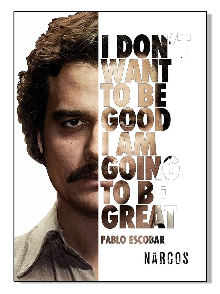 Lord Pablo Escobar Narcos Mugshot Poster Canvas Painting Colombian Drug Gangster Wall Art For Living Room Home Decoration
