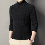 2025 New Turtleneck Sweater Men Solid Color Slim Pullovers Knitted Sweaters Mens Warm Autumn Winter Daily Casual Pullovers Man