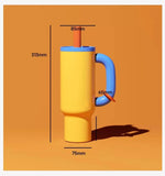 2025 New Female King Cup 304 Stainless Steel Straw Insulated Ice Cup - Thick, Portable Handle Design for Trendy Hydration