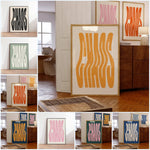 Chaos Typography Art Print and Posters Modernist Wall Art Chaos Quote Canvas Paintings Preppy Aesthetic Living Room Picturess