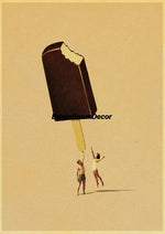 Retro Abstract Creative Poster Kraft Paper Nostalgia Canvas Prints Modern Landscape Coffee Bar Wall Art Posters Living Decor