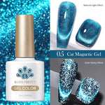 BORN PRETTY 10ml Silver Water Light Cat Magnetic Gel Nail Polish Nail Supplies Vernis Semi Permanent Gel for Fall Winter Nails