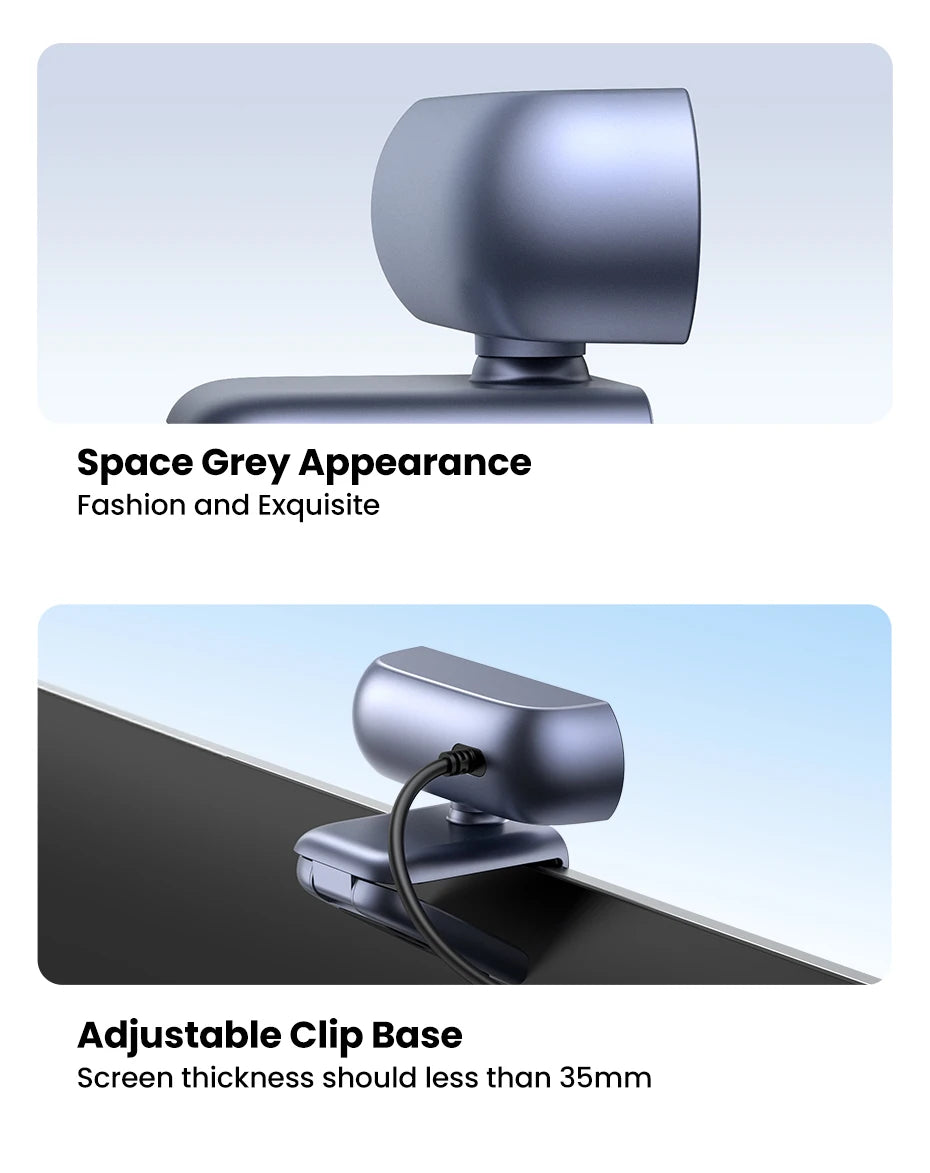 UGREEN USB Webcam 2K HD Mini Webcam For Laptop Computer Web Camera Dual Microphones for Youtube Zoom Video Calling 30fps web cam