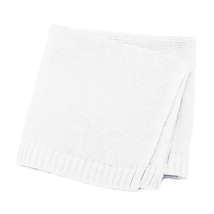 Personalized Kid Name Baby Blanket Embroidered Newborn Stroller Swaddle Breathable Cotton Knitted Bedding