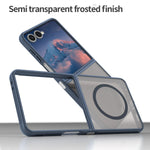 For Magsafe Magnetic Wireless Charging Shockproof Matte Phone Case for Samsung Galaxy Z Flip 7 Flip7 Hard PC Hybrid Armor Cover