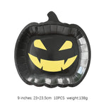 Halloween Thanksgiving Disposable Tableware White Paper Plates Halloween Pumpkin Party Supplies Birthday Party Decor