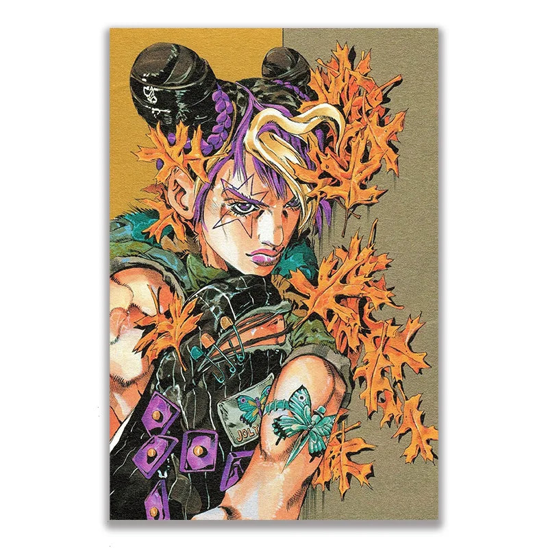 Anime JOJO Bizarre Adventure Retro Poster Canvas Wall Art Printing Waterproof Home Living Bed Room Bar Hallway Aesthetic Decor