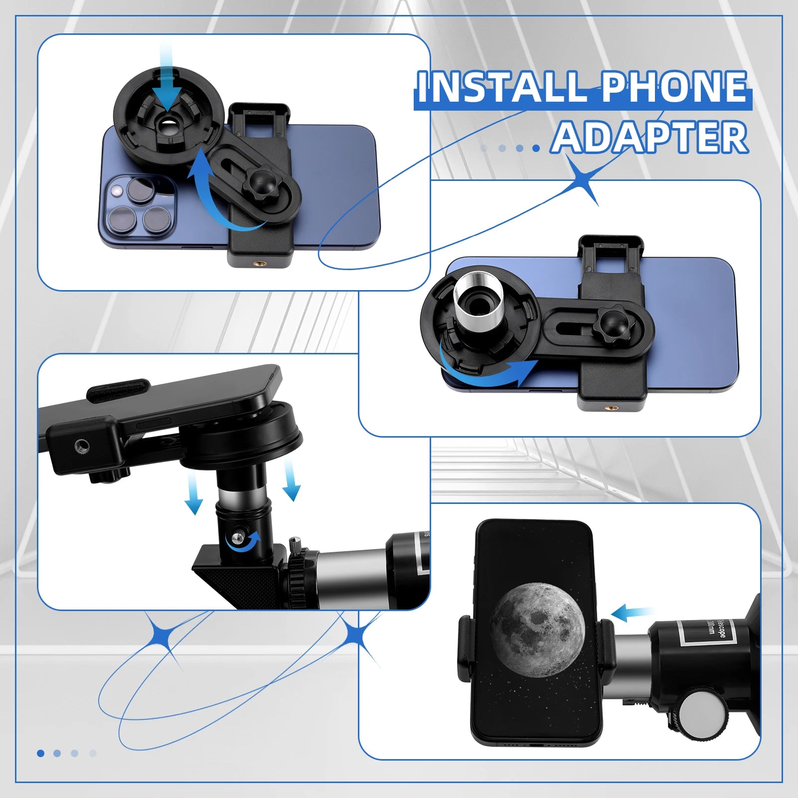 Astronomical Telescope With Finderscope For Child Beginner 150 Times Zoom High-definition Moon Viewing Telescope With Phone Rack