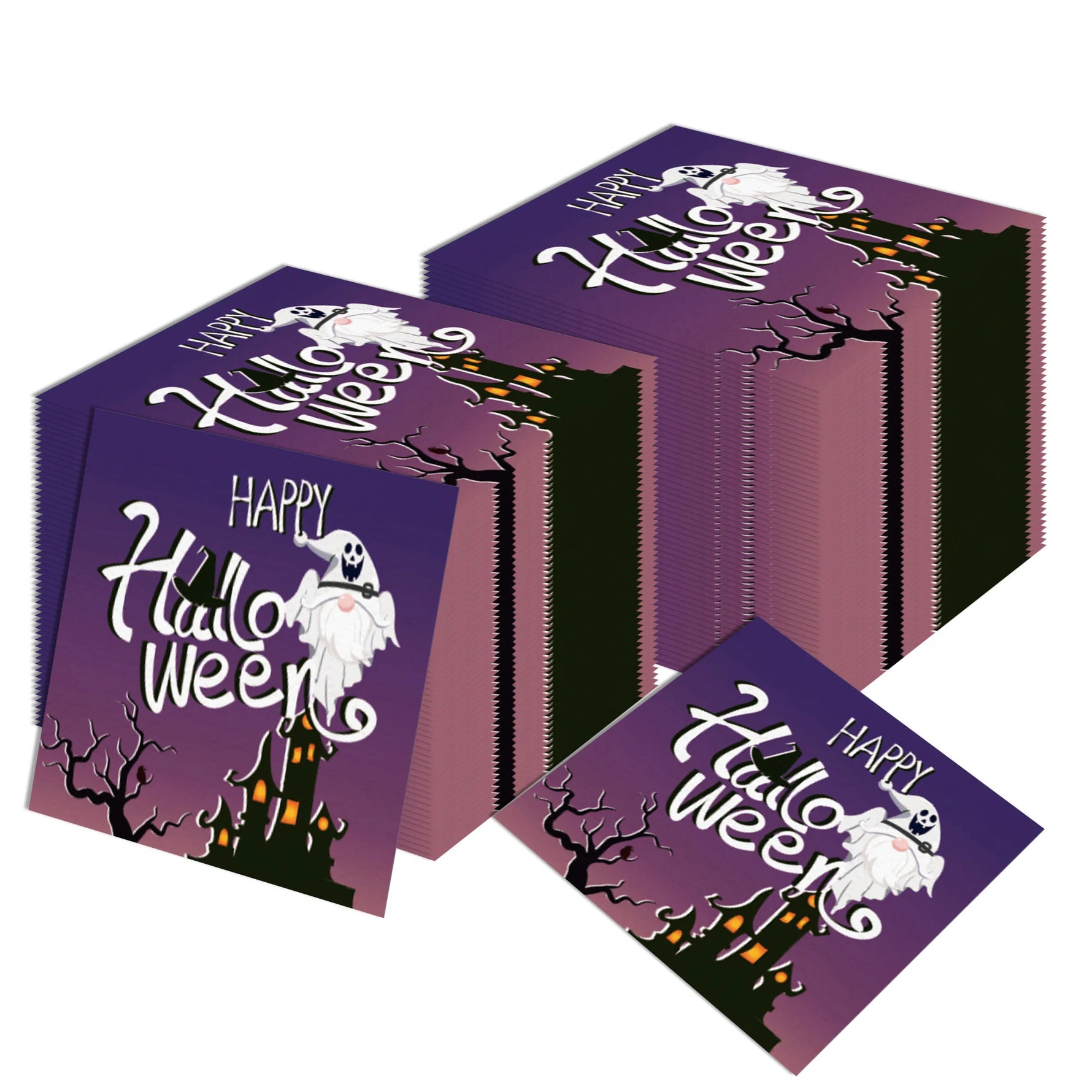 20/40/60/80/100pcs Halloween Theme Party Disposable Napkins Cocktail Napkin Bat Spider Pumpkin Halloween Holiday Decor Tableware