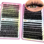 New 640 Cluster Lashes Kit 5D Fluffy Thick Eyelash Extension Kit Volume Mixed Tray Faux Mink Lashes Lash Extension Makeup
