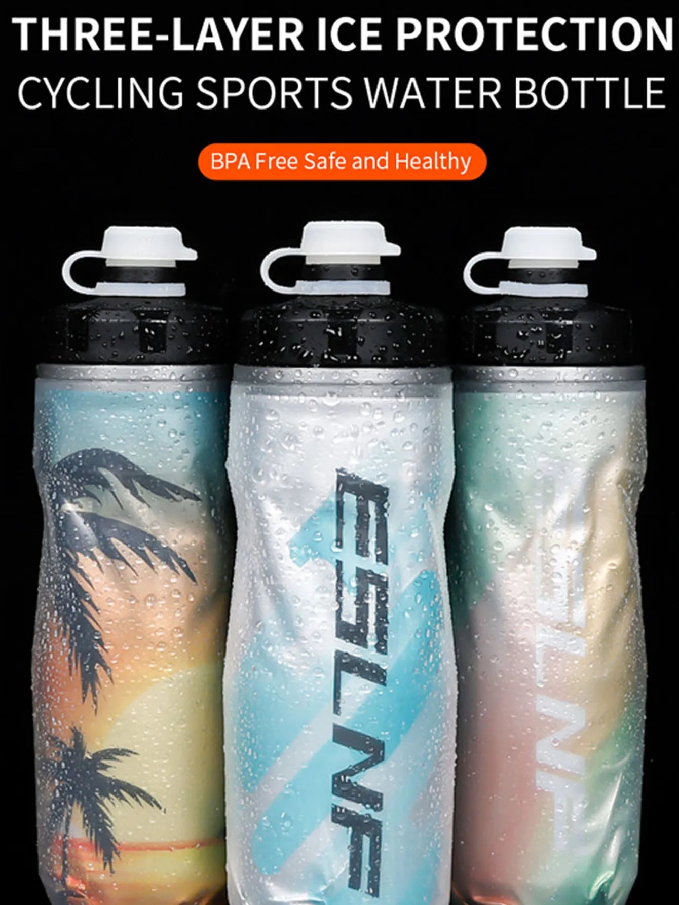 610ML Cycling Keep Cold Water Bottle MTB Road bike Portable Cup Lightweight Outdoor Cycling Water bottle Bike Accessory