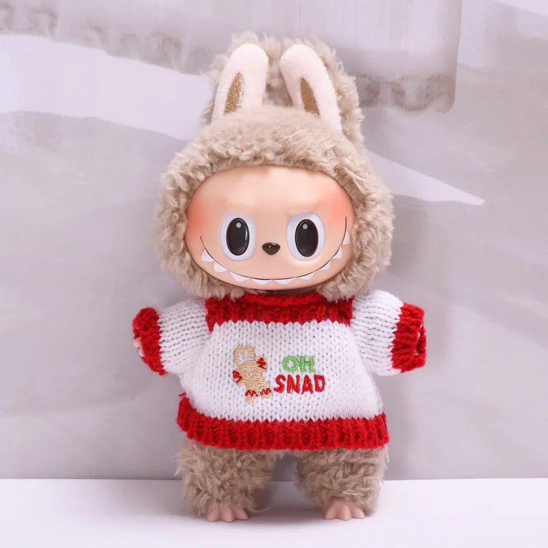 17cm Cute Mini Plush Doll'S Clothes Outfit Accessories For Korea Kpop Exo Labubu Idol Dolls Sweater Clothing DIY Kids Girl Gift
