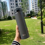 TYESO 600ML/750ML Thermos Water Bottle With Straw Stainless Steel Car Thermal Sports Cup Keeps Cold and Heat Thermal Travel Mug
