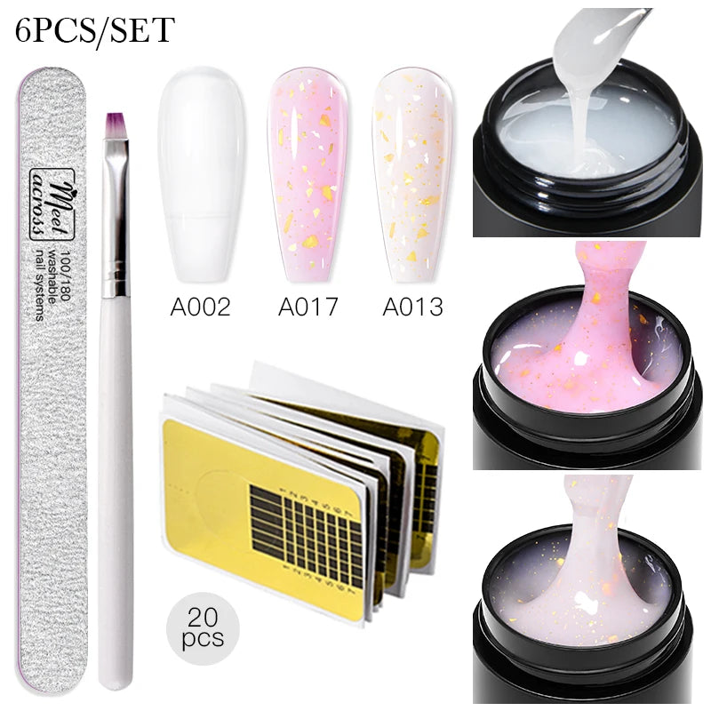 Baby Boomer Extension Nail Gel Set UV Builder Ombre Nails Camouflage Quick Extension Gel Extended Nails Art Gel Kits Manicure