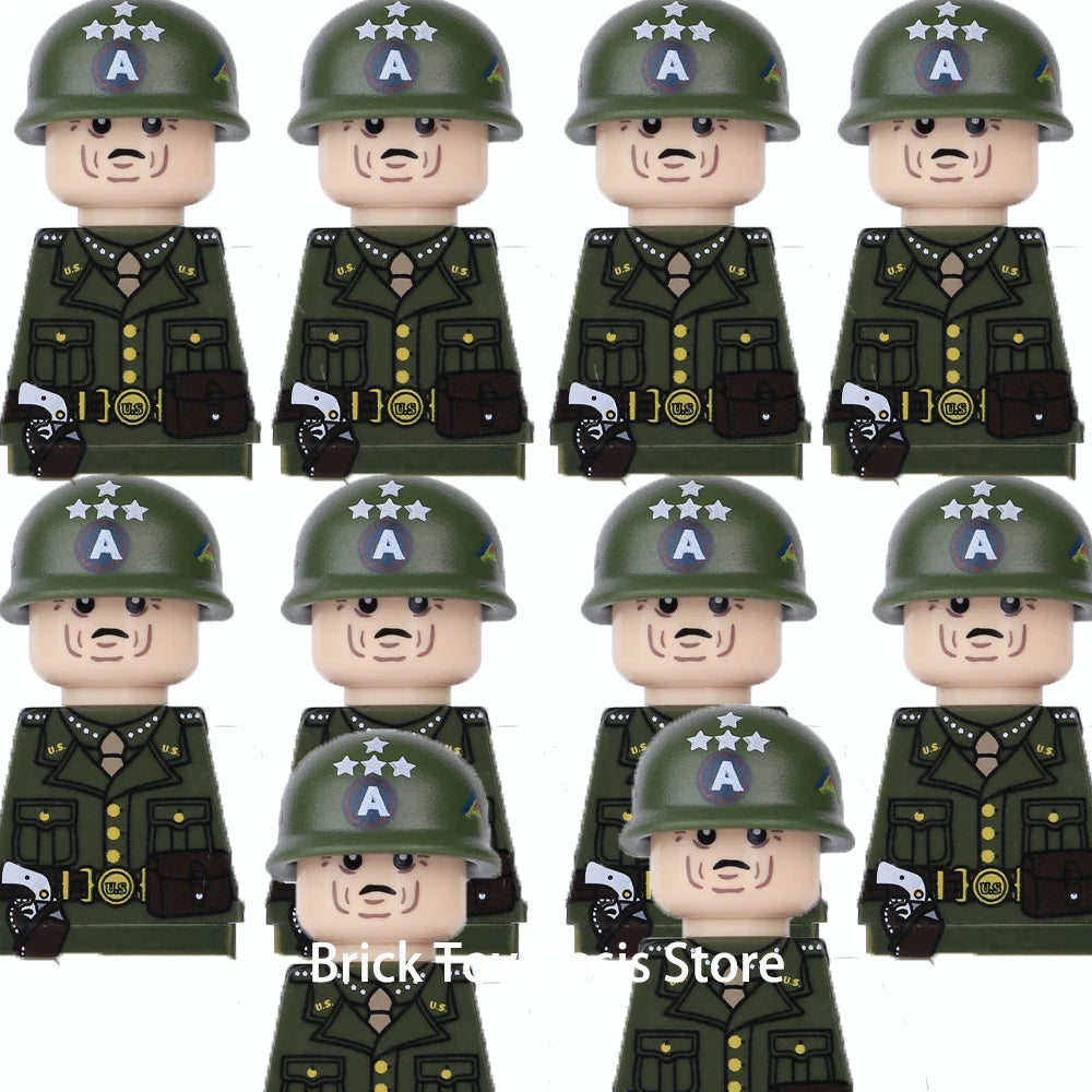 MOC WW2 Military War Weapon Soldier Accessories Building Blocks Roadblock Motorcycle Weapon case container Weapon Bag Brick Toy