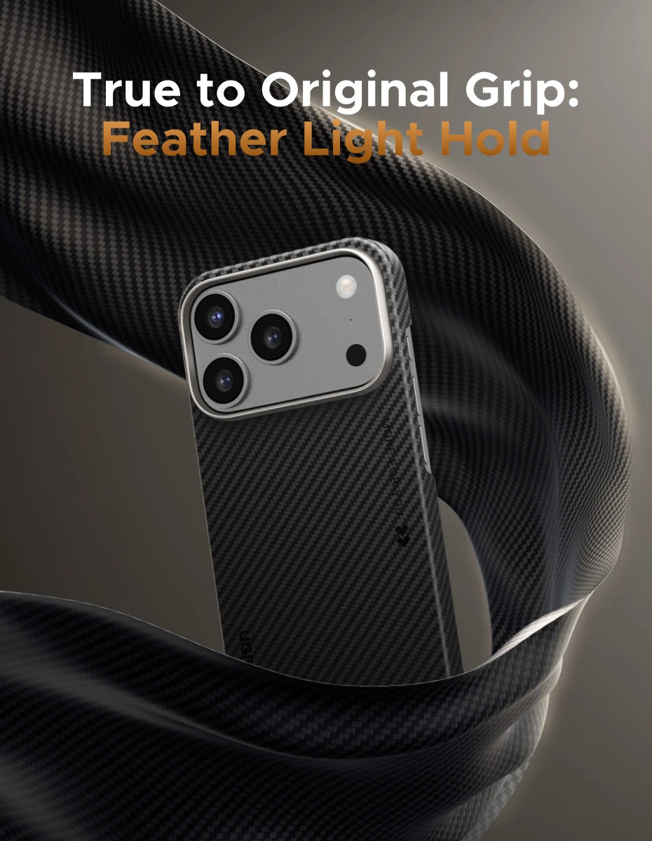 UGREEN Aramid Fiber Case for iPhone 17 Pro Max Aramid Fiber Thin Cover Military Protection Slim Hard Back Case Matte Black