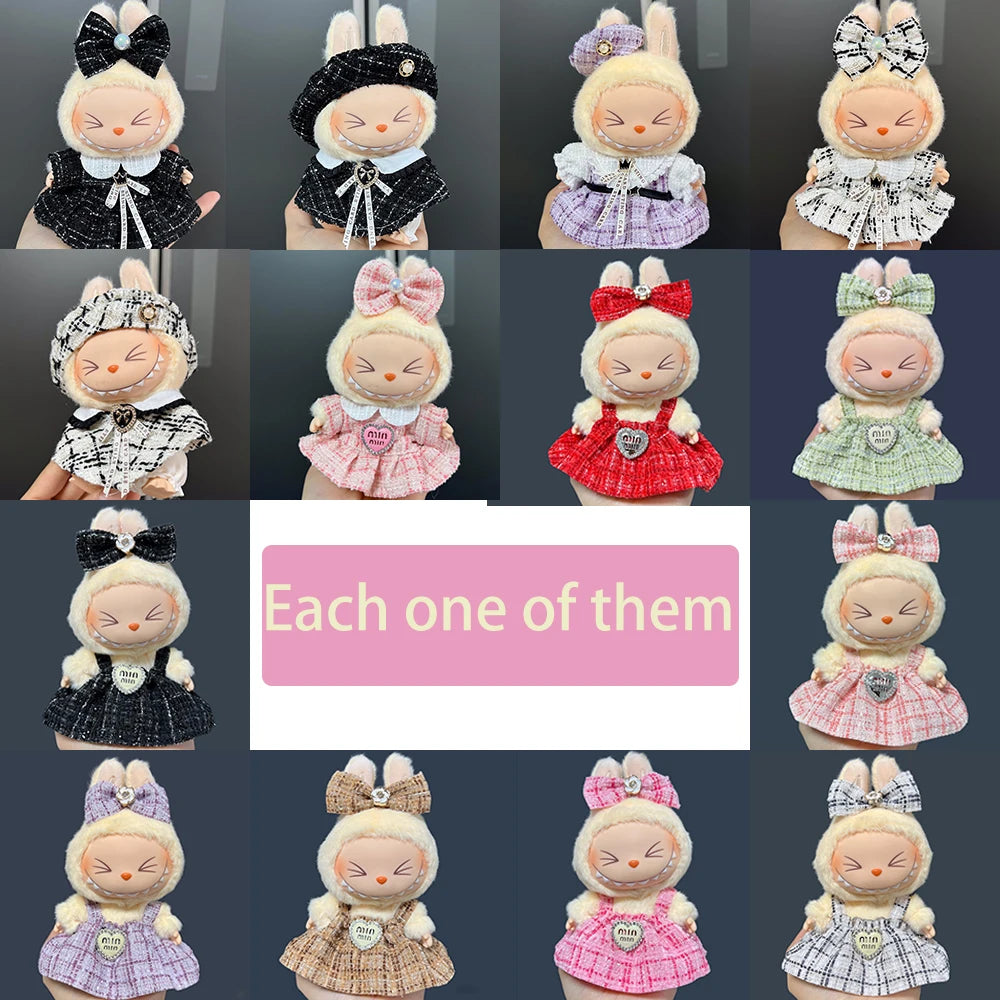 Sweet Princess Style Doll's Cloth for Labubu 17cm The Monster Outfit Accessories Clothing DIY Kids Gift High-quality Dress Cloak