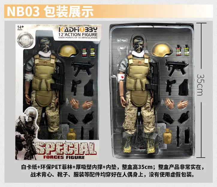 1/6 Action Figure Military Army 30cm Combat Swat Police Soldier With Gun Forces Model Toys