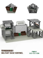 Upgrade Military Base Building Block Sets DIY WW2 Army War scene model Blocks Boys Toys