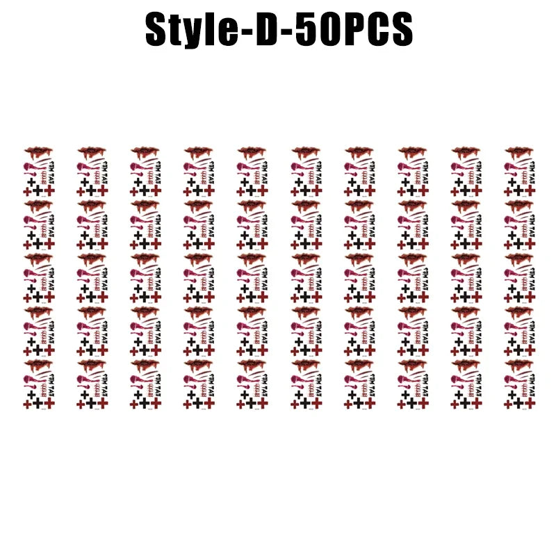 Horror Realistic Fake Bloody Wound Stitch Scar Scab Waterproof Temporary Tattoo Sticker Halloween Masquerade Prank Makeup Props