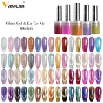 VENALISA 10ml Nail Gel Polish 90Colors HEMA/TPO Free UV LED Soak Off Long Lasting High Gloss Base TopCoat for Salon DIY Manicure