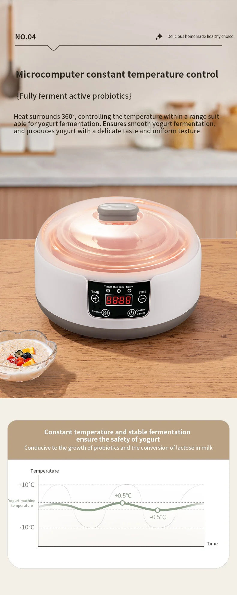 Electric Mini Yogurt Maker Automatic Multifunctional Yogurt Machine Kitchen Rice Wine Maker Natto Fermenting Machine Household