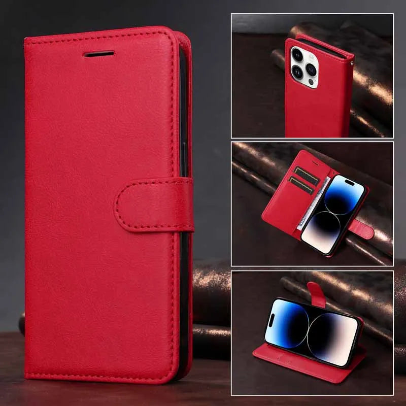 Leather Case For Samsung Galaxy A3 A5 A7 A6 Plus A8 A9 J2 Pro J3 J4 Prime J6 J5 J7 J8 2018 2016 2017 Flip Wallet Phone Cover