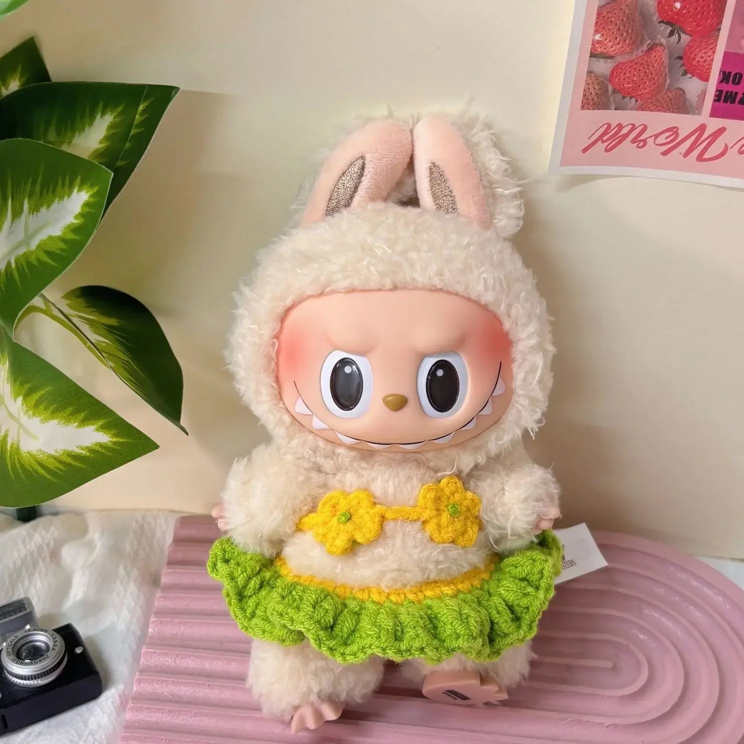 Lovely Bikini Bib Headband For Labubu 3.0 Big Into Energy Series Swimsuit Labubu Sexy Bikini Set Labubu Clothes