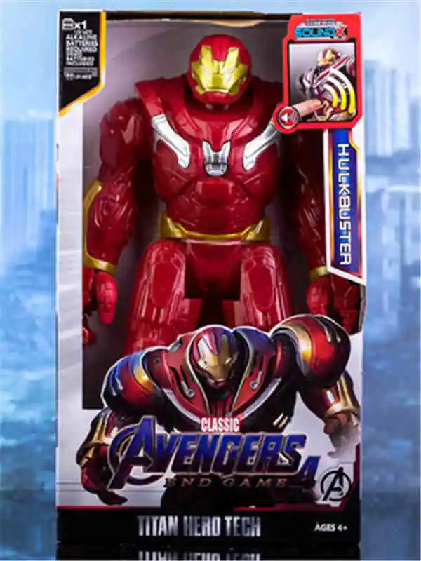 Action Toy 30cm Marvel Avengers Toy Thanos Hulk Spiderman Iron Man Captain America Thor Black Panther With Sound And Light