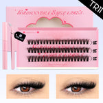 GROINNEYA DIY Lash Clusters Set Mixed Tray Lashes Kit Fluffy Individual Lashes Extension with Lash Bond and Seal At Home Makeup