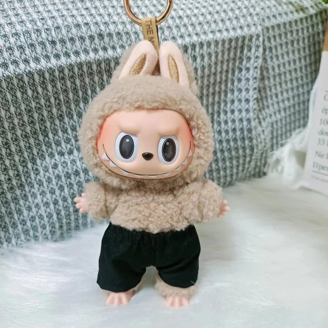 Decorative Striped Shirt for 15/17cm Labubu Doll Fashion Outfit Ropa Labubu Accessories