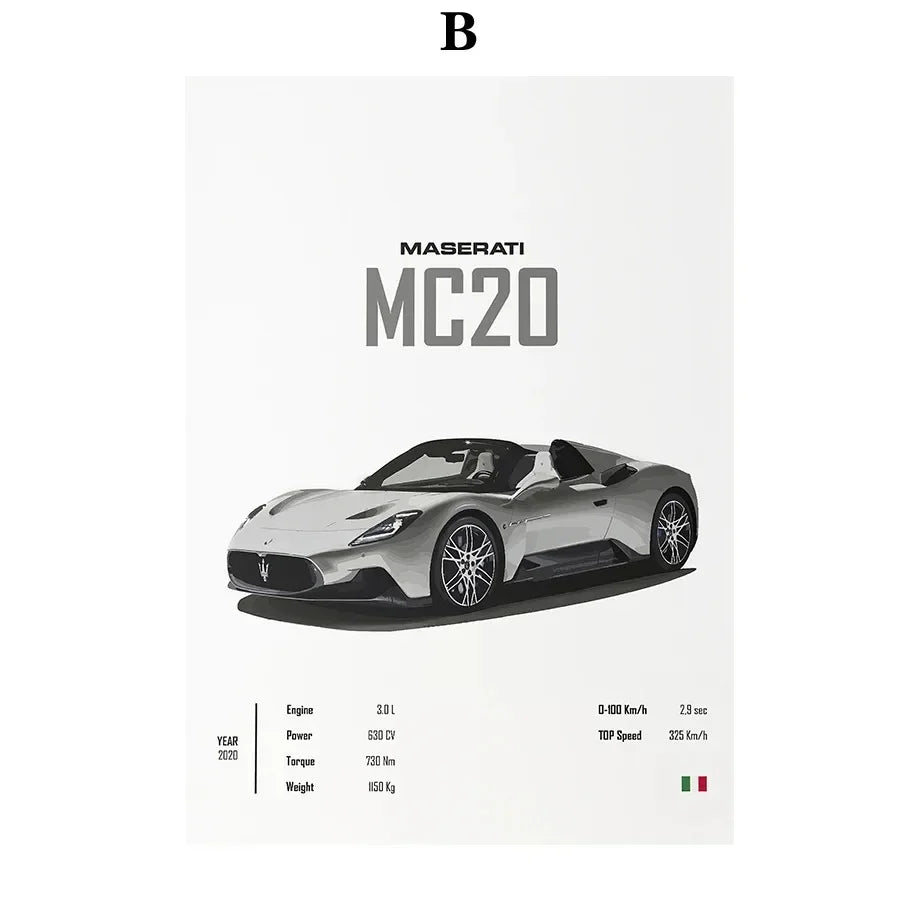 Supercar Bugatti Konissegg McLaren Pagani Wall Art Canvas Painting Nordic Posters And Prints Wall Pictures For Living Room Decor